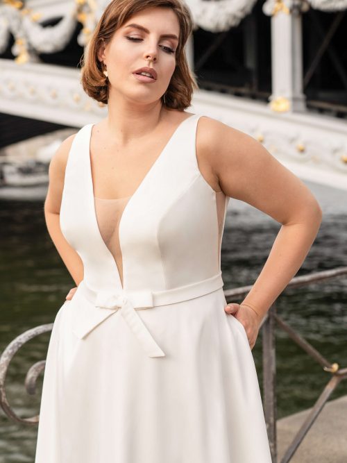 Hochzeitskleid Curvybraut Glitzer