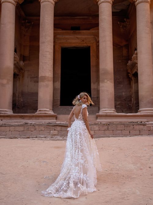 Hochzeitskleid Brautkleid mit Spitze und Glitzer
