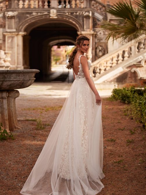 Hochzeitskleid Brautkleid mit Spitze und Glitzer