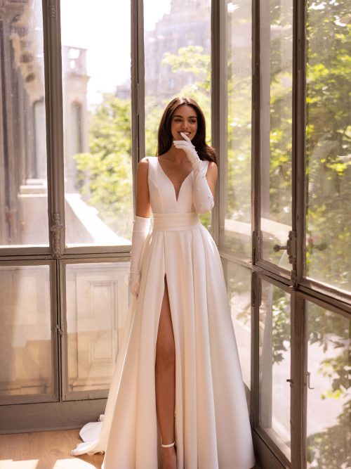 Hochzeitskleid Brautkleid mit Spitze und Glitzer