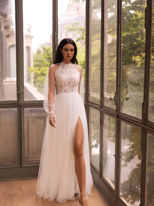 Hochzeitskleid Brautkleid mit Spitze und Glitzer