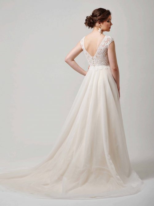 Hochzeitskleid Brautkleid mit Spitze und Glitzer