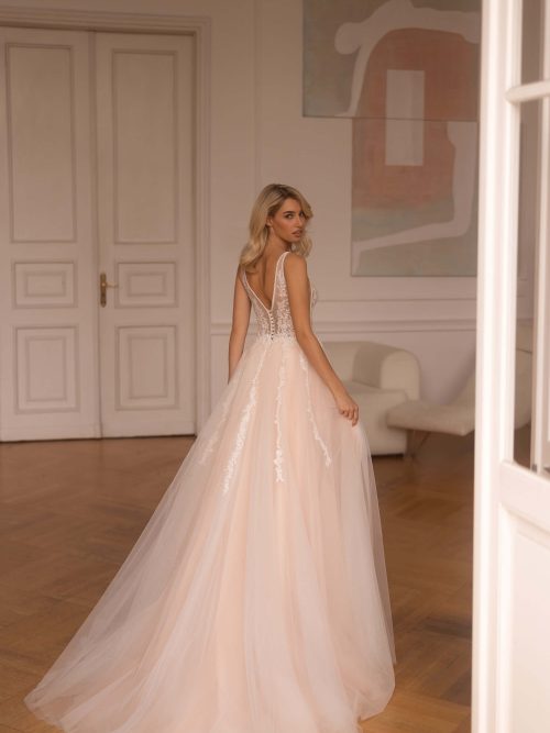 Hochzeitskleid Brautkleid mit Spitze und Glitzer