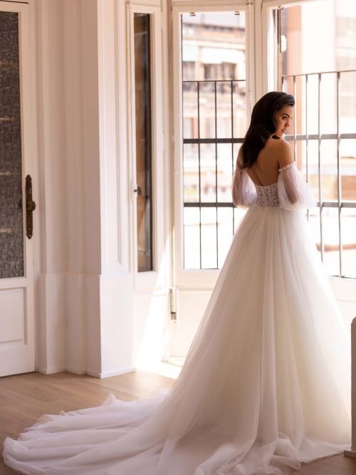 Hochzeitskleid Brautkleid mit Spitze und Glitzer