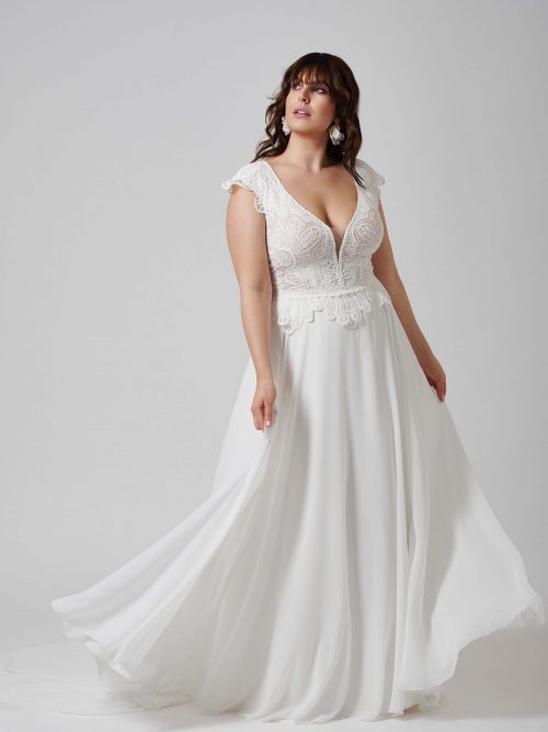 Hochzeitskleid Curvybraut Glitzer